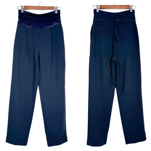 Maeve by Anthropologie | Women | Satin Sash Waist Pleated Dress Trousers | Sz 0 - Picture 1 of 11